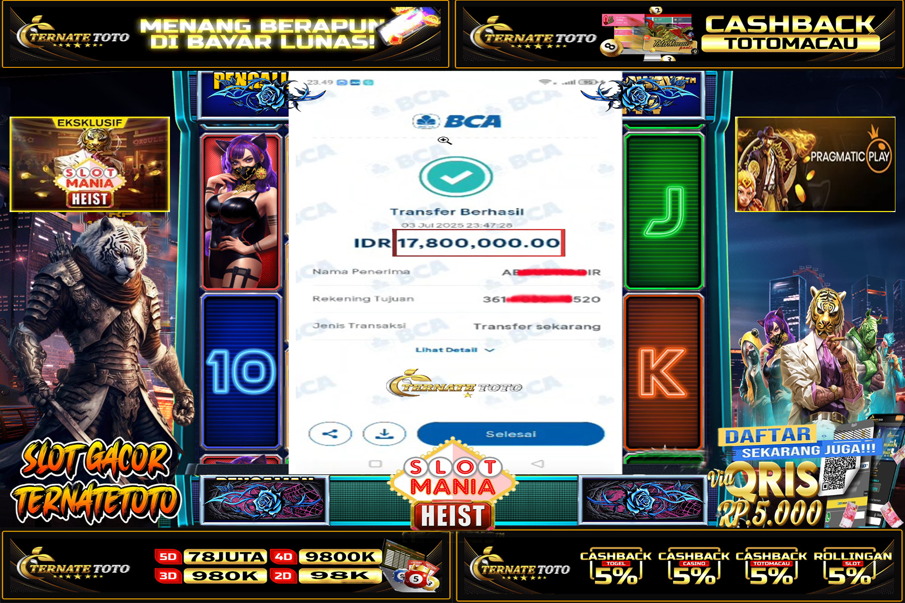 TERNATETOTO - JACKPOT RUJAK BONAZA Rp.17,800,000,-